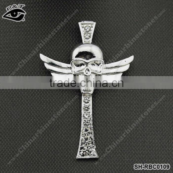 Cross Shaped New design Special Cross design rhinestone brooch for bridal