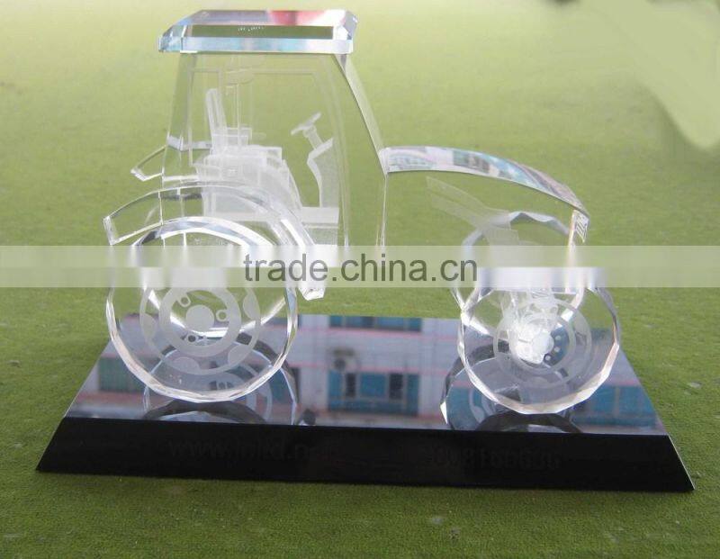 Clear Glass Crystal Tank Model for Governmant Souvenirs
