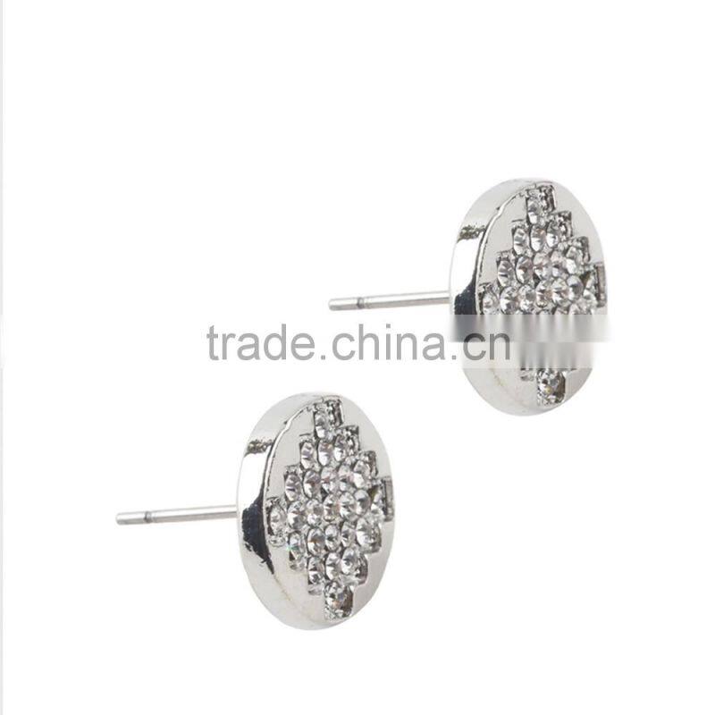 Customized Simple Trendy design Hiphop Diamond Earrings Jewelry For Young Women Wholesale