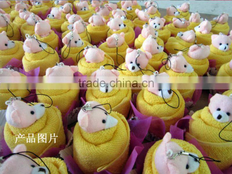 Girl friend lovely pink bear cake towel gift wedding gift Bear Design Wedding cute Cake Towel Gift Towel