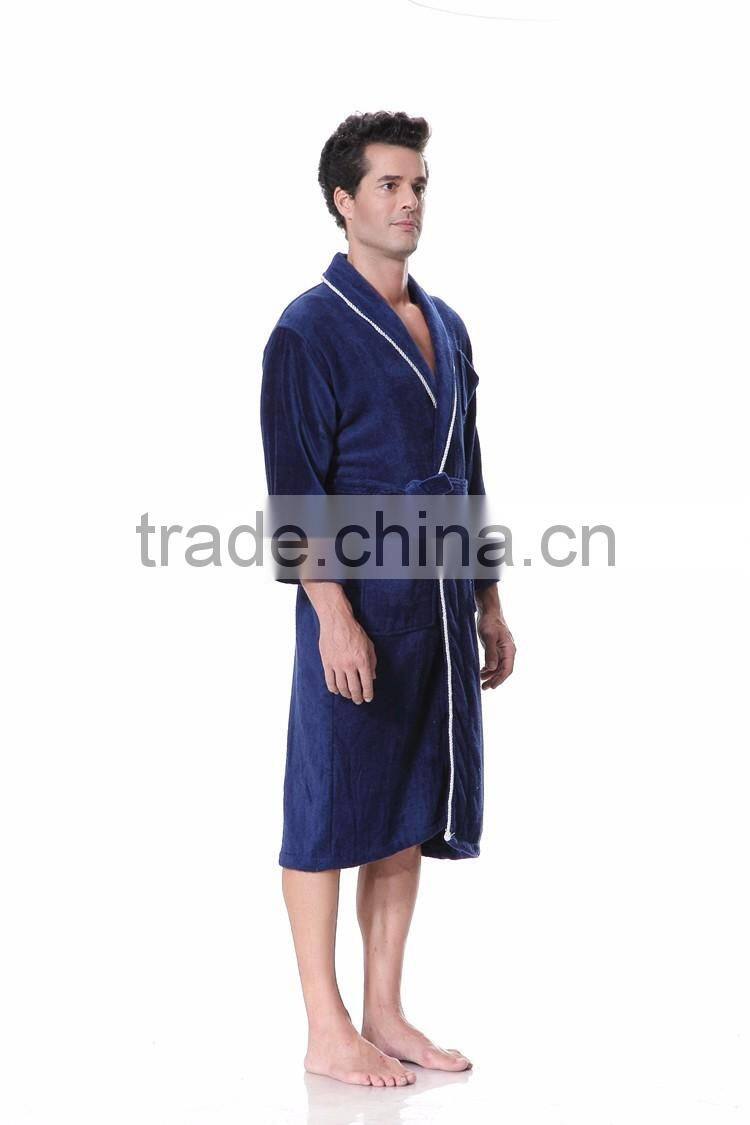 xxl mens pipping robes velour fabric