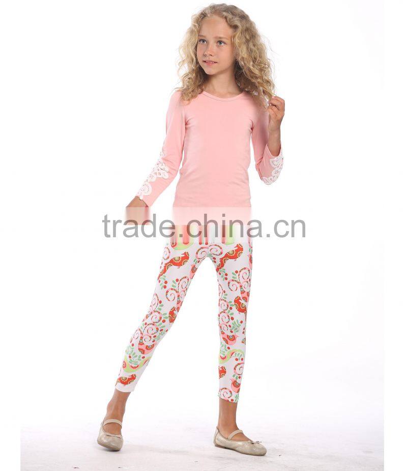 100% cotton knitted children girl winter pajamas sets wholesale