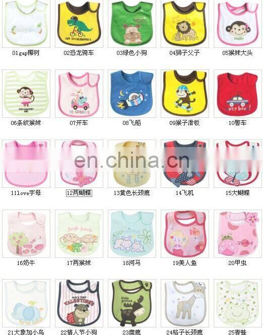 Wholesale Embroidery 100% Cotton Giraffe Pattern Baby Bib for Newborn To Toddler