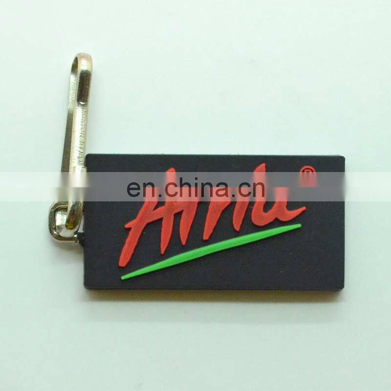 Cheap soft pvc custom logo zipper puller