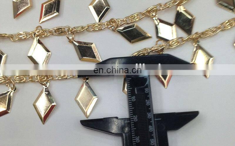 hot sell leave metal chain trimming sew on clothing bags or shoes garment accessories