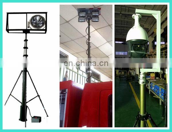 10 meter high with 25 kg vehicle mounted telescopic high mast electric winch , camera tower