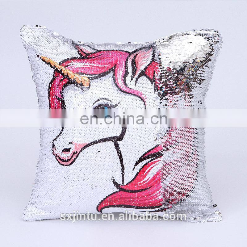 Reversible DIY pattern sequins sublimation Pillow case cover