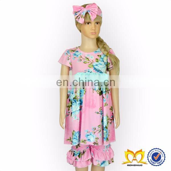 Floral Remake Baby Girls Clothing Kids Unique Boutique Ruffled Capri Sets Persnikety Summer Outfit