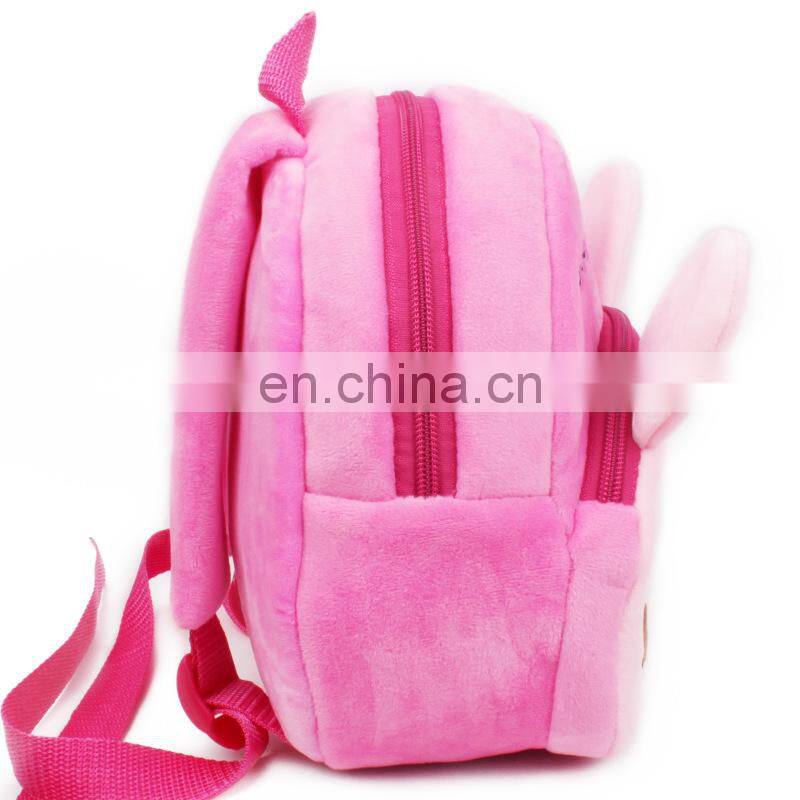 Baby Girl Pink Backpack Infant Cute Rabbit mini Backpacks for 1-2T plush soft gift