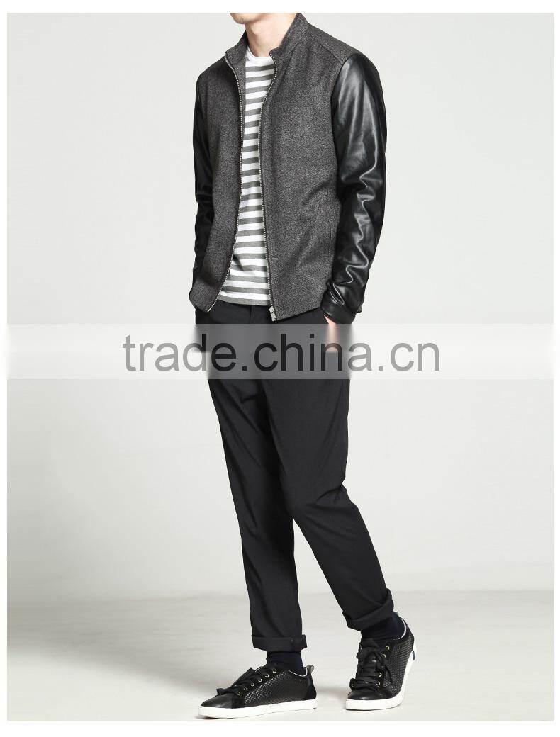OEM 2015 New Arrival European Style Leather Jacket for Men