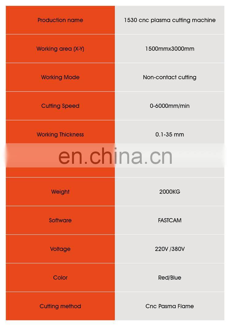 Long service life plasma cutting machine cnc metal plasma cutter