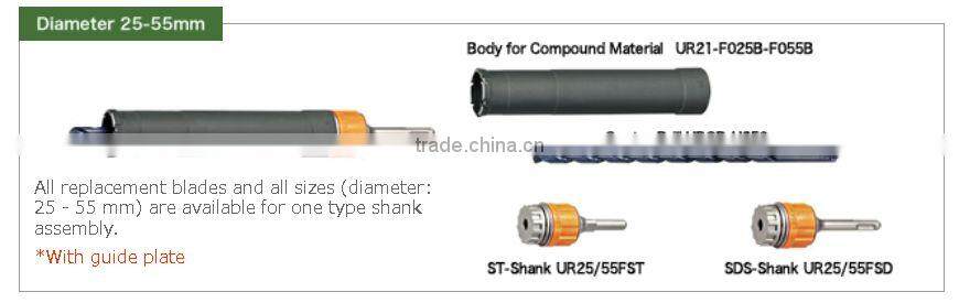 Unika Multifunctional Core Drill UR21 F-series for Thin Steel Plates, Aluminium, Metallic Siding Board