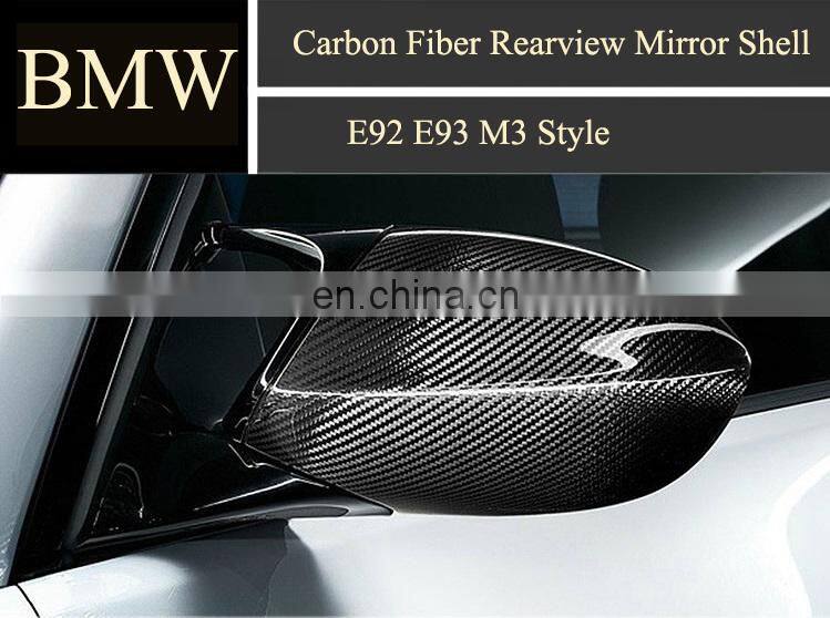Runde Carbon Fiber Rear View Mirror Cover for BMW 3 Series E92 E93 Post Modification M3 Style Car Rearview Mirror Covering