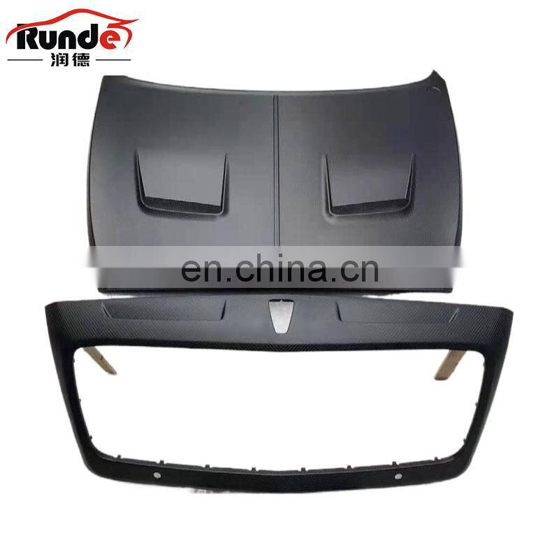 RD Facelift Parts Mansori Style Carbon Fiber Front Grill Mesh Frame Cover Car Engine Hood Vents Cover For Bentley Bentayga