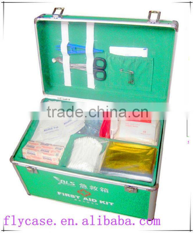customized travel aluminum frist aid kit tool box with 2 locks