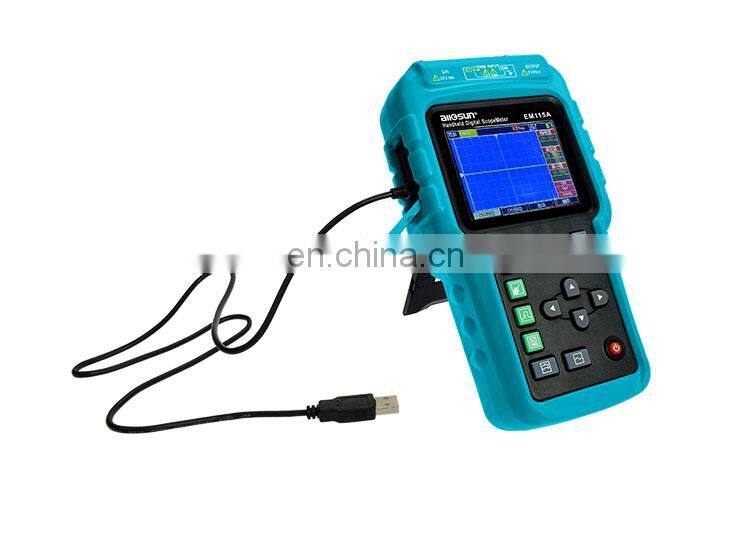 all-sun EM115A Handheld Oscillograph 3 in 1 Multi-function Oscilloscope 50MHZ Color Screen Scope meter Single Channel Hot Sale