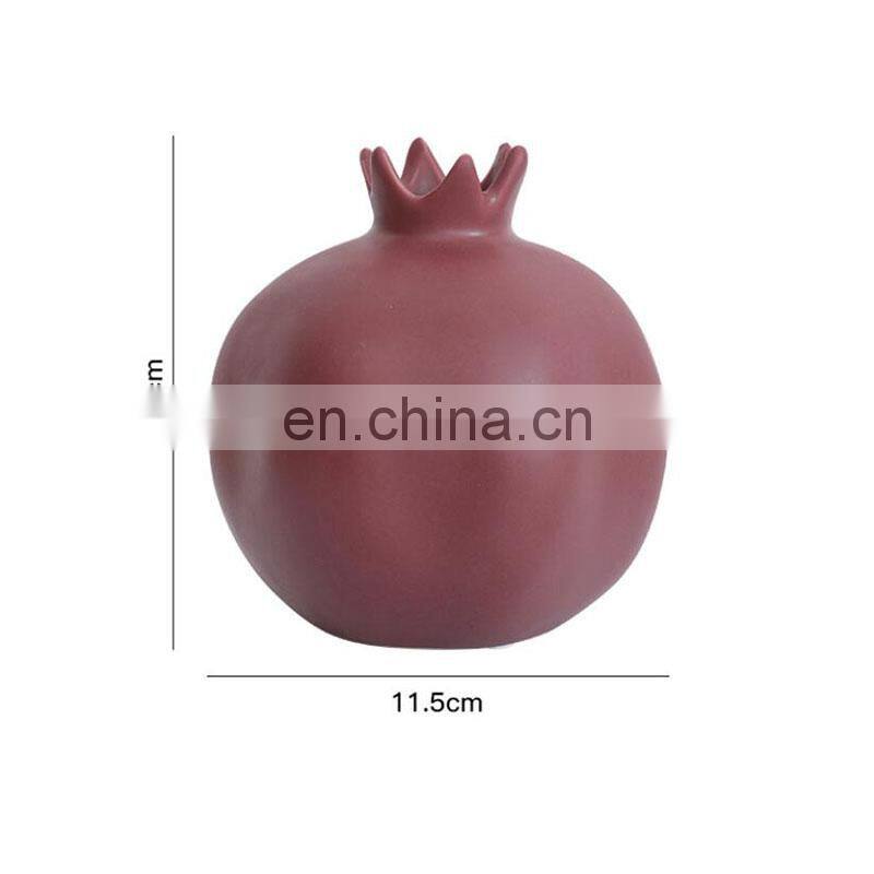 Wedding Decoration Vases Pomegranate Decors Deco Antique Round Glazed Modern Desktops Colored Ceramic Bud Ceramics Flower Vase