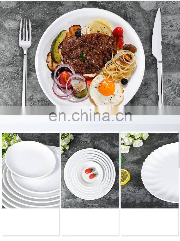 Restaurant Hotel supply unbreakable super ware ceramic like melamine dinner set