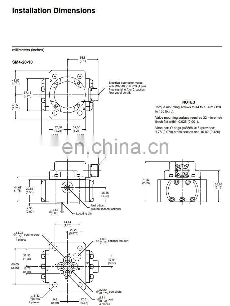 Eaton SM4-20(15)57-80/40-10-H607H hydraulic proportional servo valves