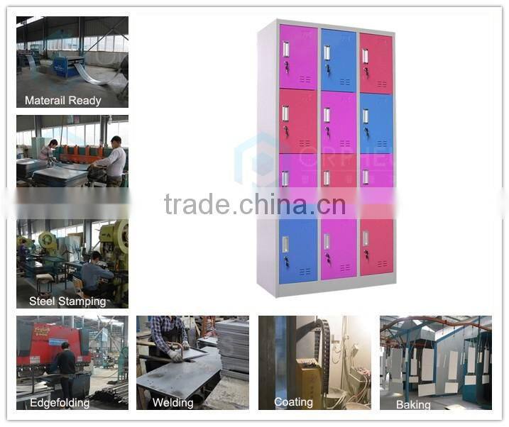 Hot Sale Micture Color 12 Door Public Place Metal Hot Lockers In UK