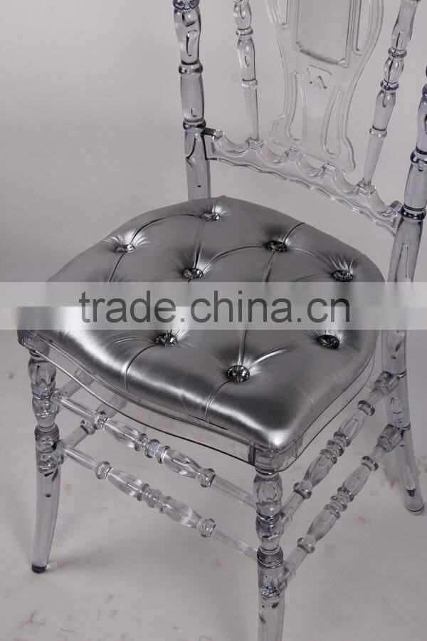 tiffany catering acrylic plastic high back crown royal chair for wedding in hotel furniture