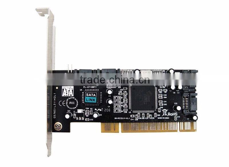 New Stock Chip SIL3114 PCI to 4 SATA Interfaces Expansion Card Support Low Profile Bracket