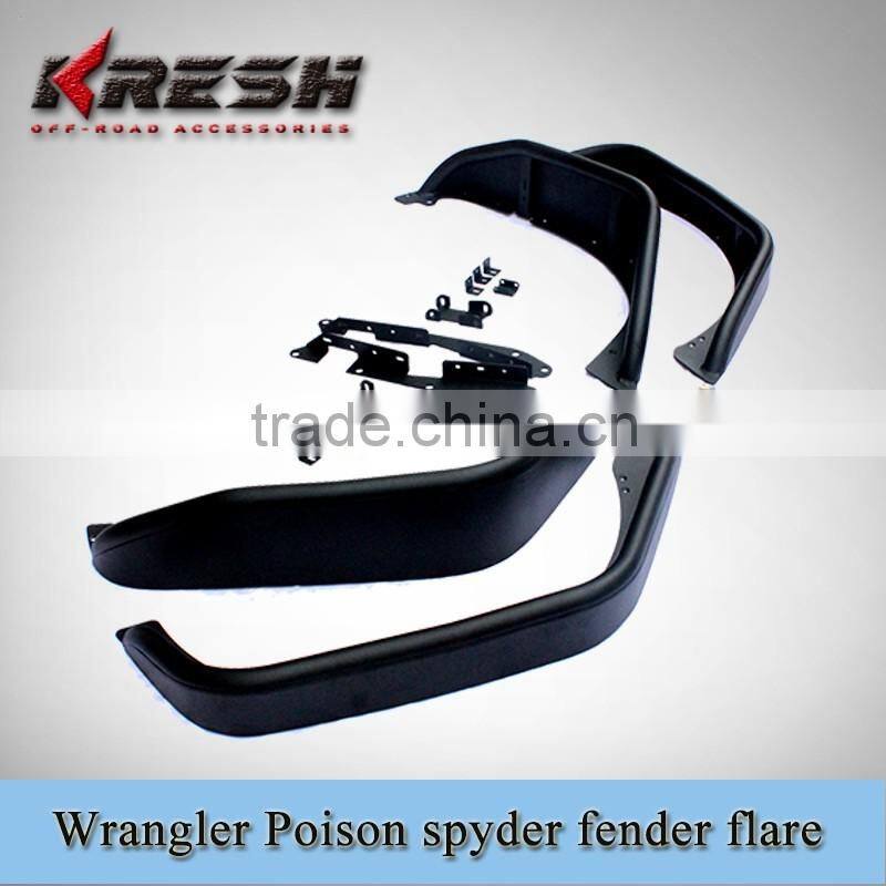 High quality 4x4 SUV aluminum jeep poison spyder wrangler aluminum alloy fender flares with different colors
