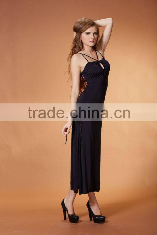 Newest arrival Fashionable sexy hot sales women night long fancy Halter Dress llingeries 3379