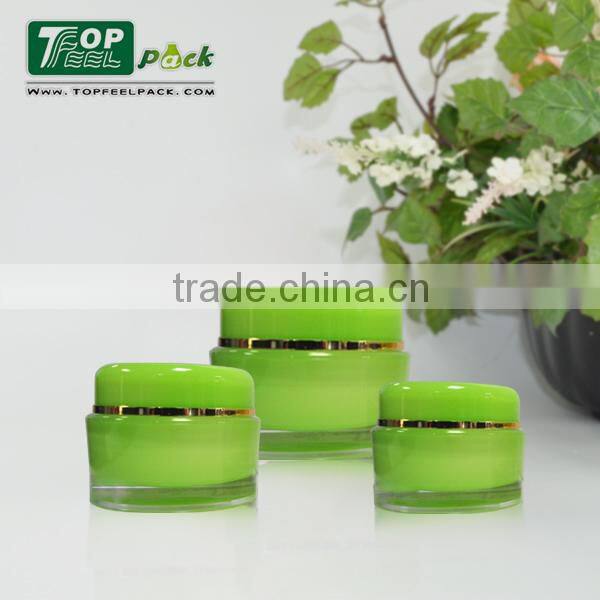 2015 High-end Acrylic Plastic Essential Cream Jar with Screw Cap 5g 15g 30g 50g 100g 200g