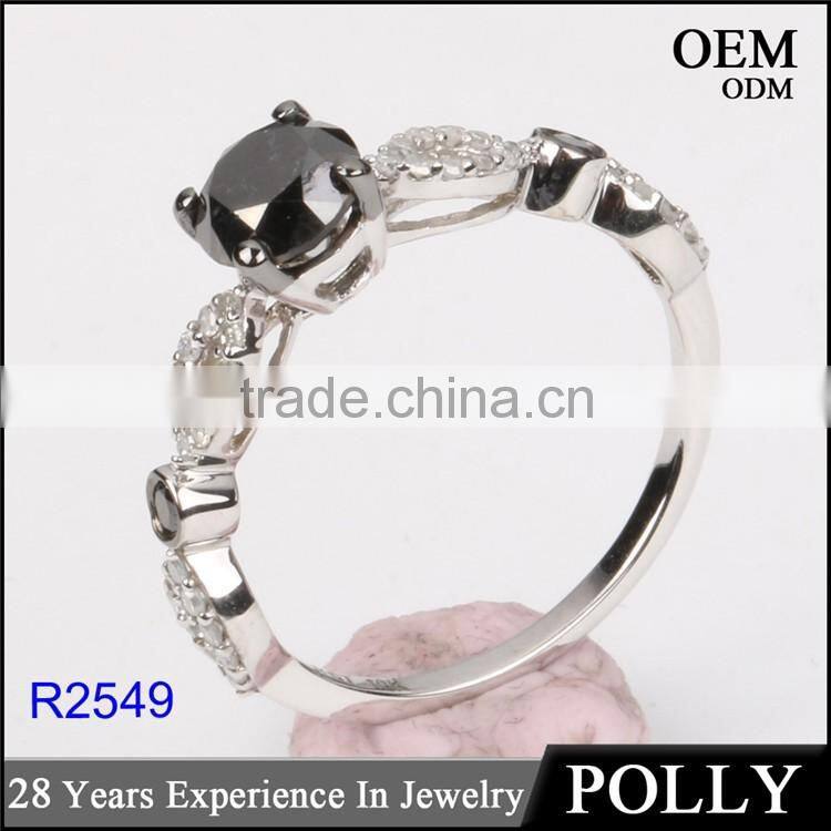 10k gold black diamond jewellery luxury engagement ring set for lady