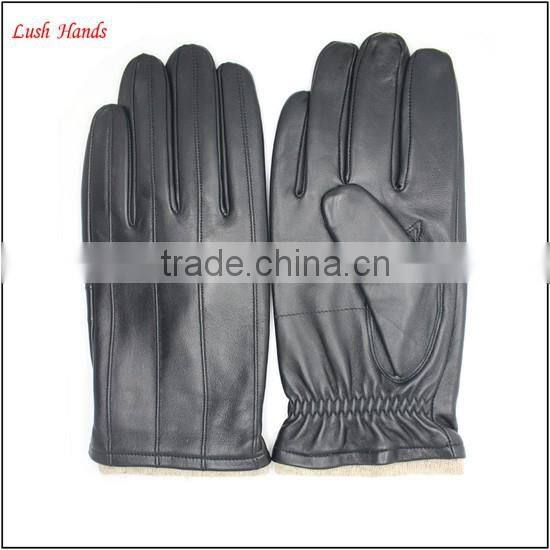 Driving gloves for men fashion black goatskin mens leather driving gloves