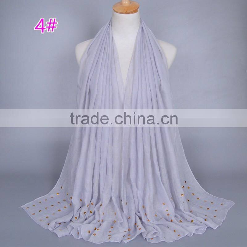 Trend All-match Rhinestud Fixed Muslim Women Head Hijab Shawl