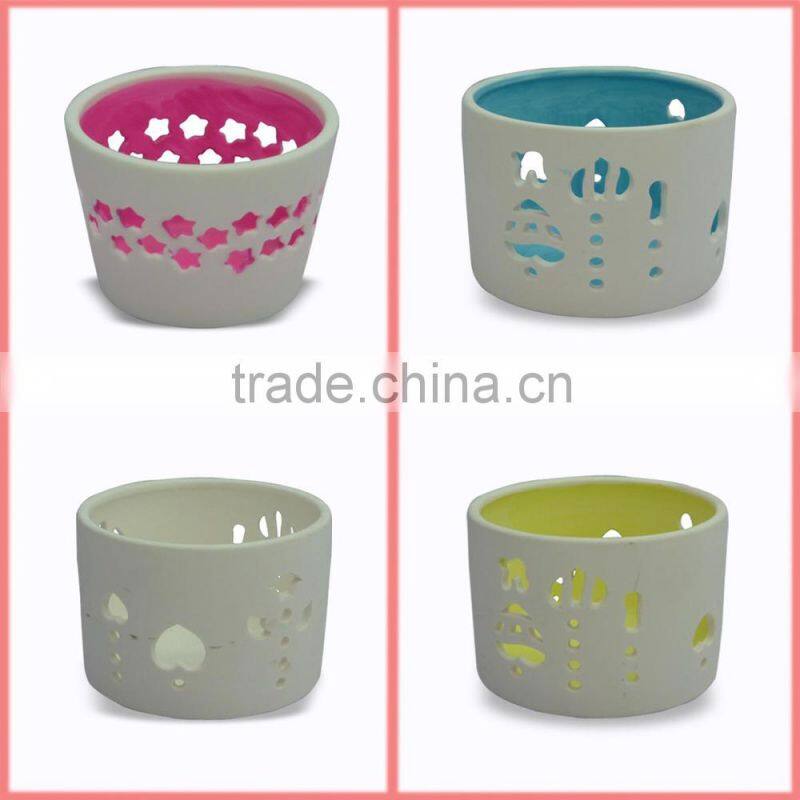 Dome shaped porcelain tea light candle holder