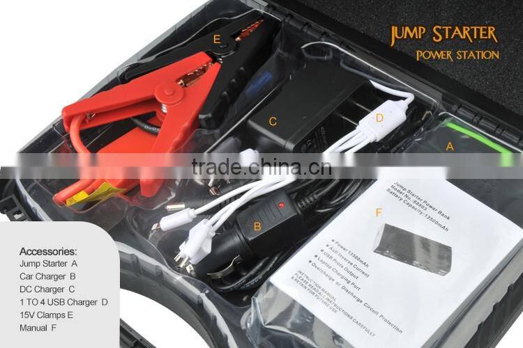 Portable Emergency Escape Tools 4-in-1Mulit-functional 12000mAh peak 500ACar Jump Starter and Power Bank LED Light SOS Signed