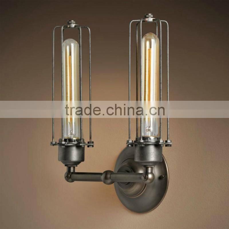 iron wall lamp vintage candle double light for home lighting