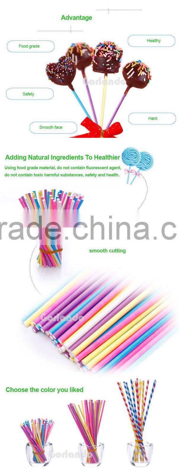 Colorful wholesale candy customized printed lollipop paper stick