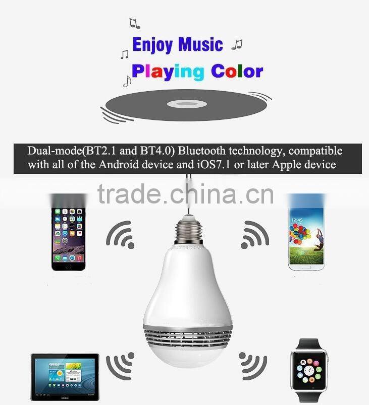 Cool Warm color changing smart music bluetooth speaker bulb