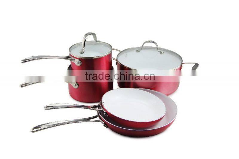 New Design Aluminum Pressed Non Stick Triply Cookware Set Fry Pan Saucepan Milk Stock Cooking Pasta Noodle Pot Set