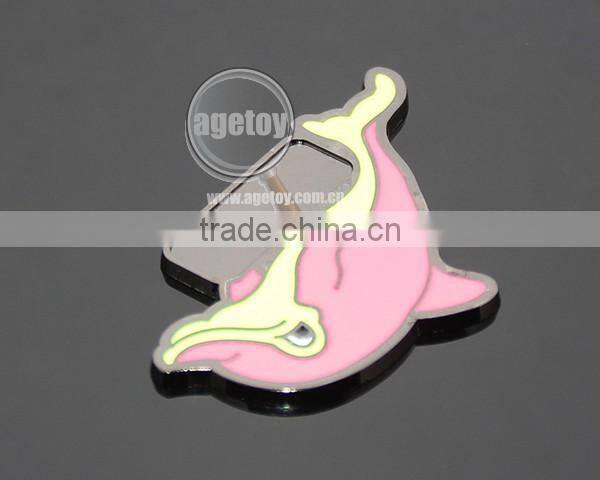 Tarnish Plated Zinc Alloy Cute Dolphins Shaped Promotional Souvenir Enamel Custom Fridge Magnet Metal