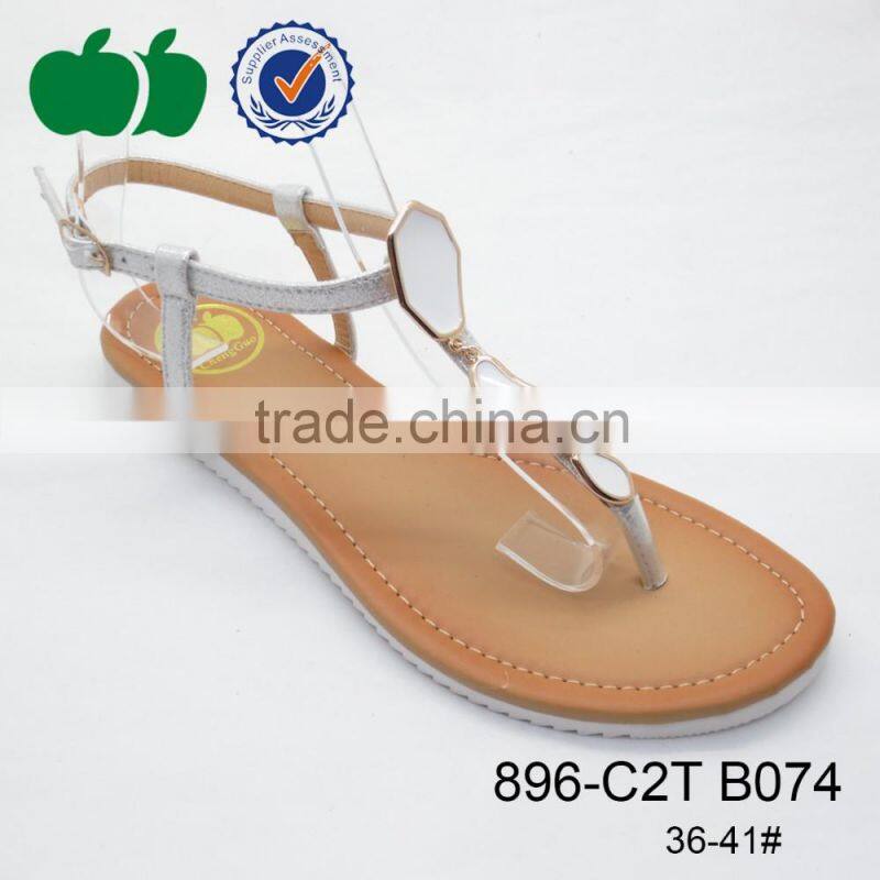 Newest design top quality flat heel low price ladies sandals