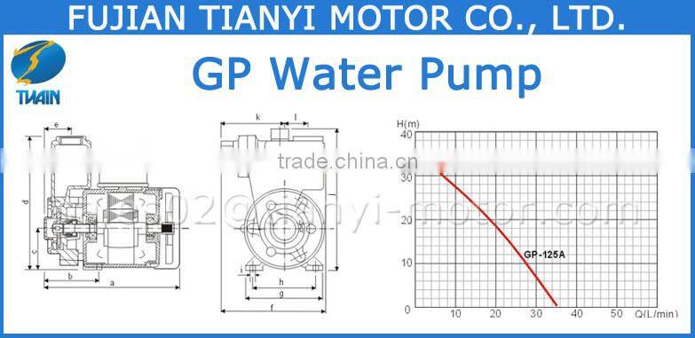 GP125 0.125KW China Water Pump Price