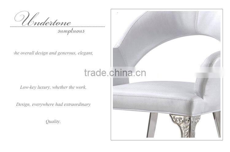 Chinese style home furniture leather and metal dining chair and table