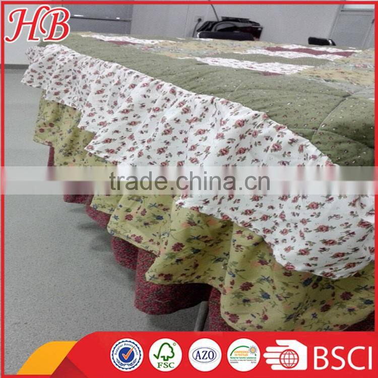 2016 Fashion Design 100% polyester High Quality Service Hot Sale Different Style Plain patchwork quilt