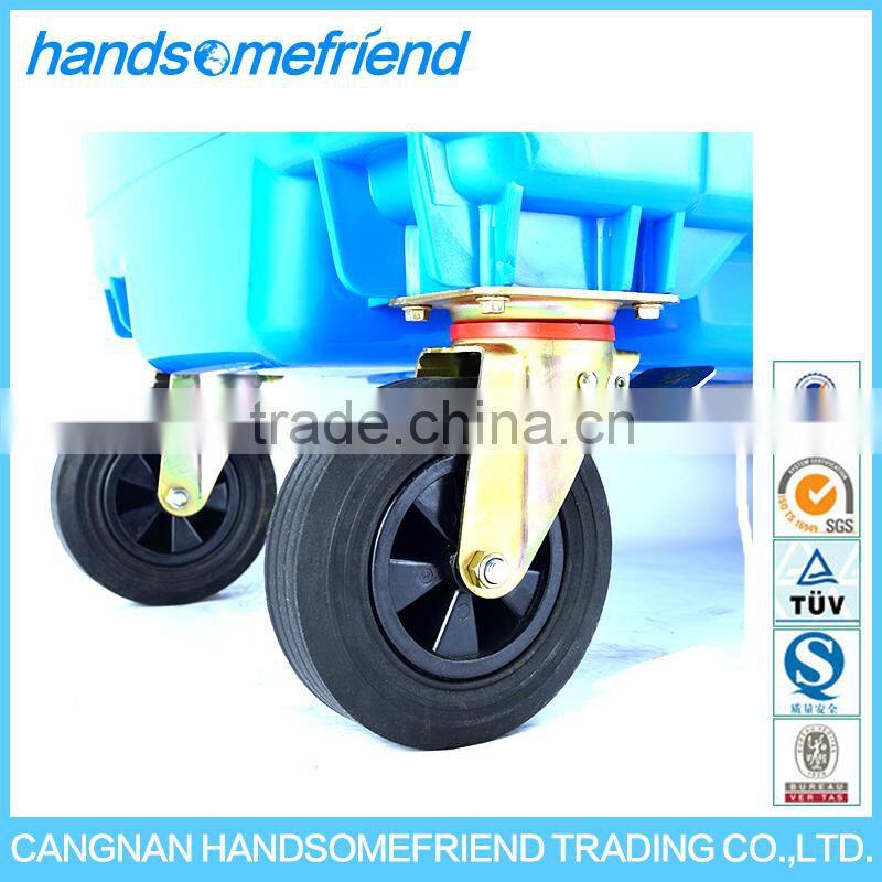 660L liters square outdoor plastic waste bin,Large plastic mobile garbage can,Industrial trash can