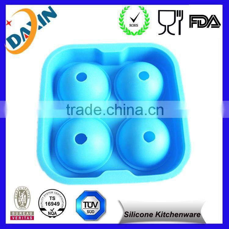 High quality silicone Ice ball tray with 4 cavities