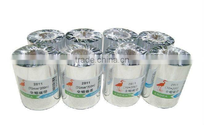Wax ribbon-70mm*200M self adhesive label ribbon / barcode label printer ribbon