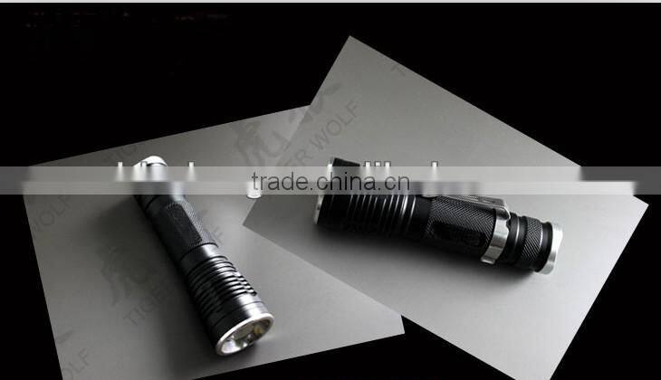 Mini LED Flashlight Torch Light Clip Adjustable Focus Zoom Function