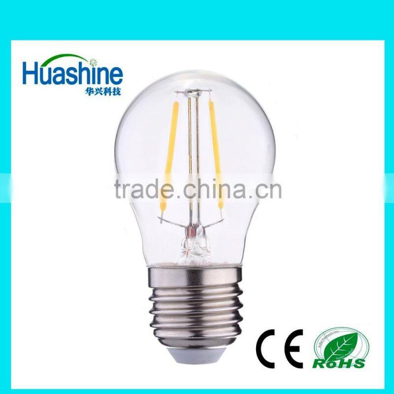 2016 new G45 E27 filament G45-2H 3W led e27 3w dimmable led filament led filament bulb
