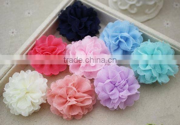 Tulle Mesh Handmade Flower,Diy Fabric Flower,Rainbow Color Flower For Children