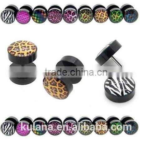 Black Stoving varnish punk dumbbell stainless steel 316 stud earring